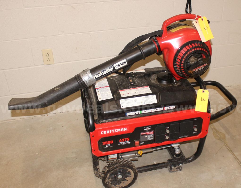 Craftsman generator and Homelite Leaf Blower