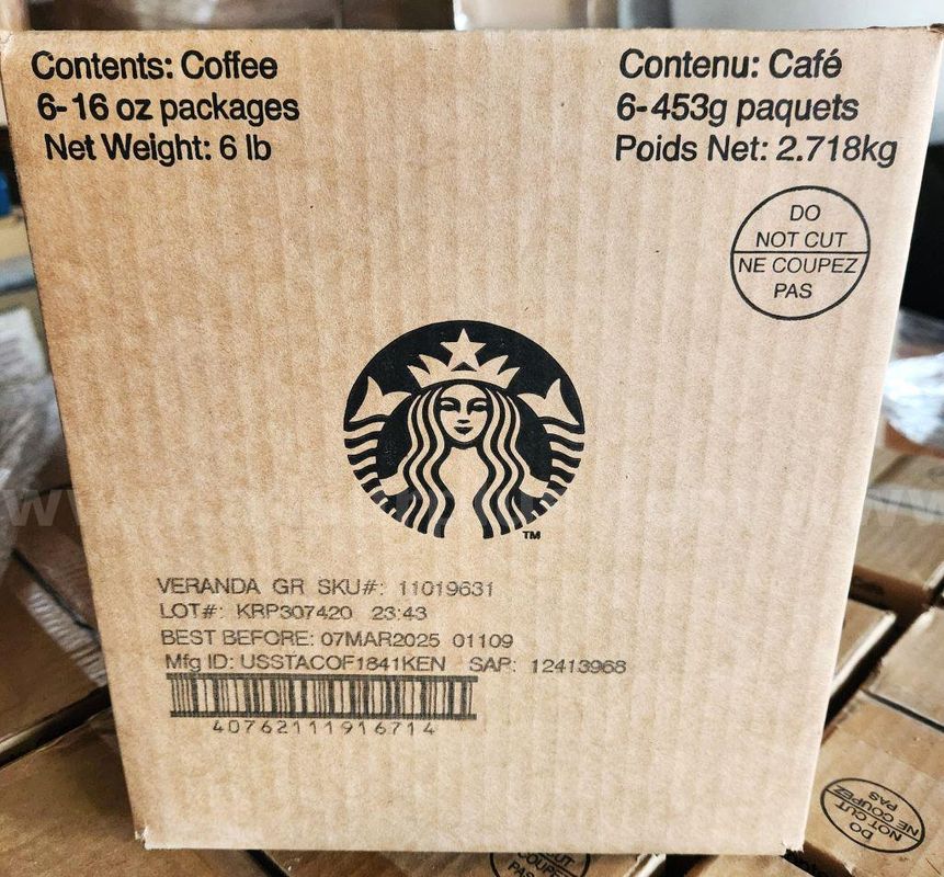 BULK LOT: 20 Cases (120 Bags Total) Starbucks Veranda Blend Ground Coffee (16 oz / 1 lb)