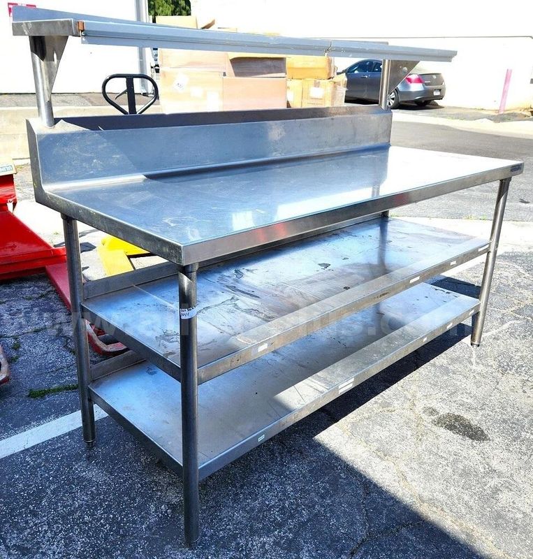 Stainless Steel Commercial Work Prep Table Double under shelf 1 over 72x30 SS