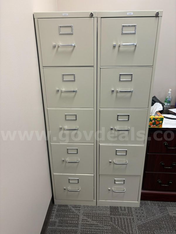 Two 5- Drawer File Cabinets