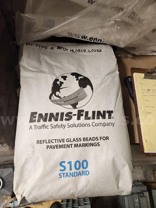 12,000 Lbs Of Ennis-Flint S100 Reflective Glass Beads (240) 50-Lb Bags