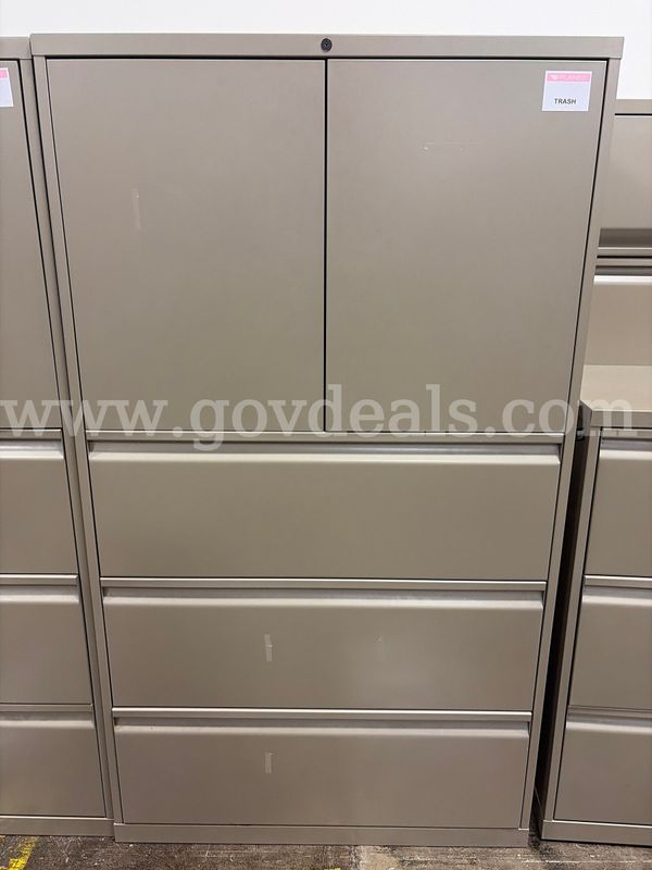 Lot of 2 Metal Filing Cabinets with Two Shelves