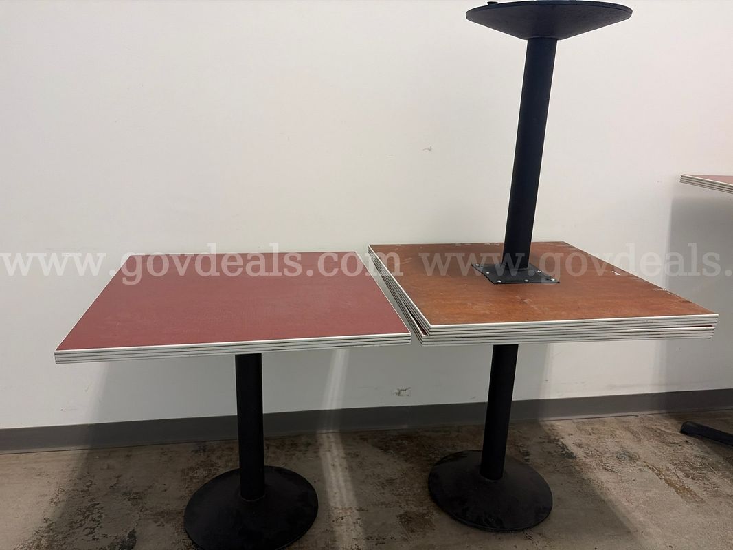 Lot of 3 Square Red Tables