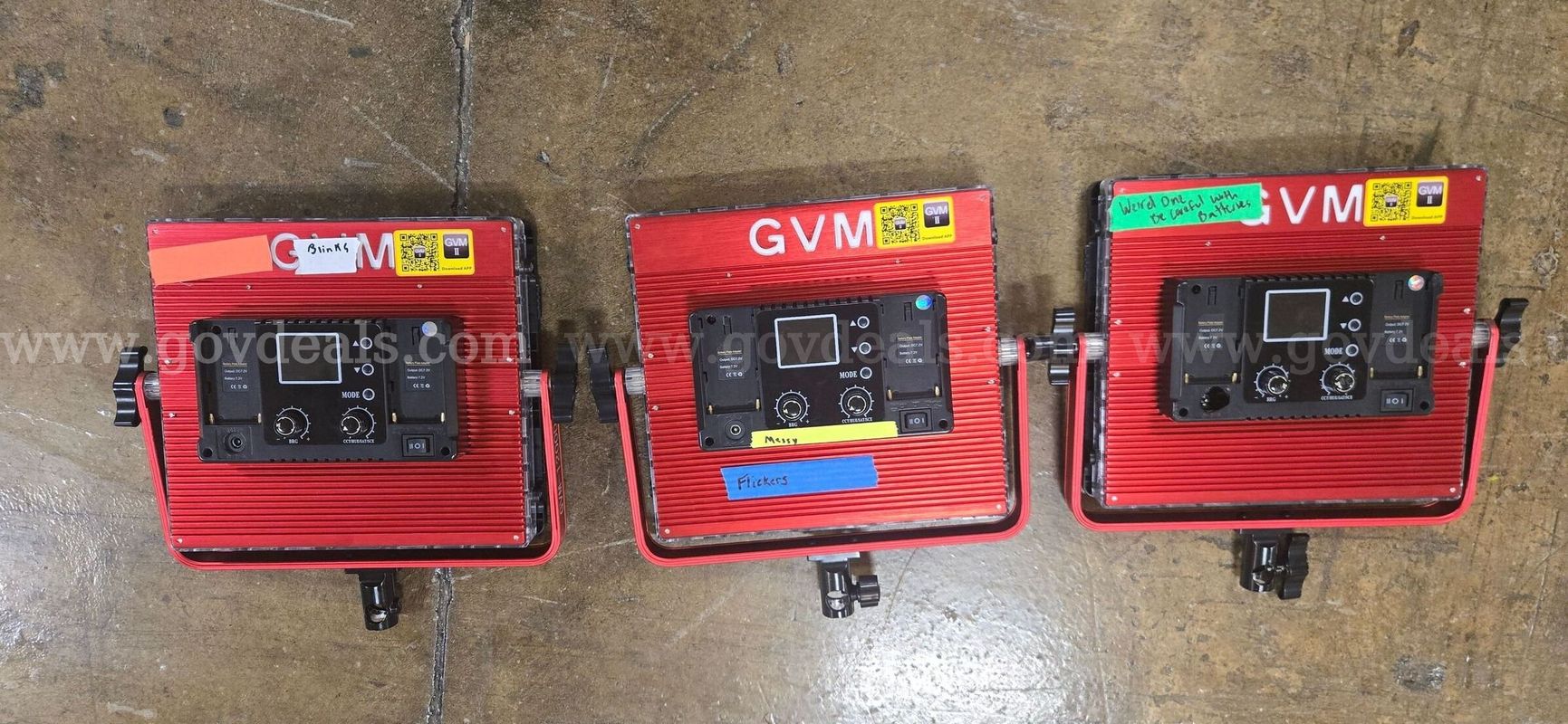Lot of 3 Great Video Maker GVM 1200D RGB LED Light Panels