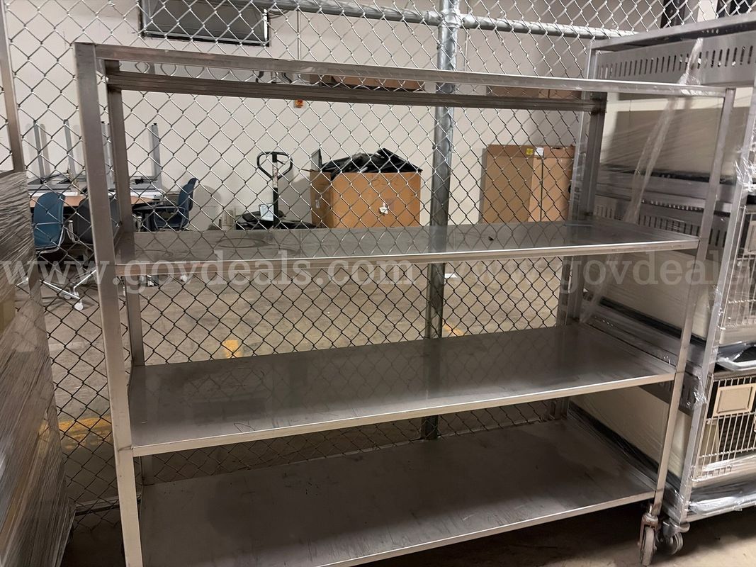 Lot of 2 Stainless Steel Storage Carts on Wheels