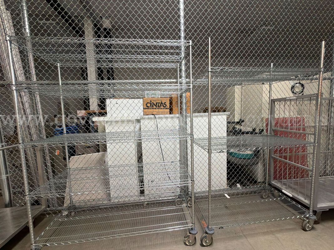 Lot of 2 Steel Wire Storage Carts on Wheels