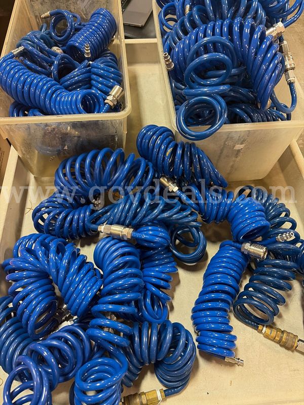 Lot of 56 PU Self-Coiling Recoil Air Compressor Hoses