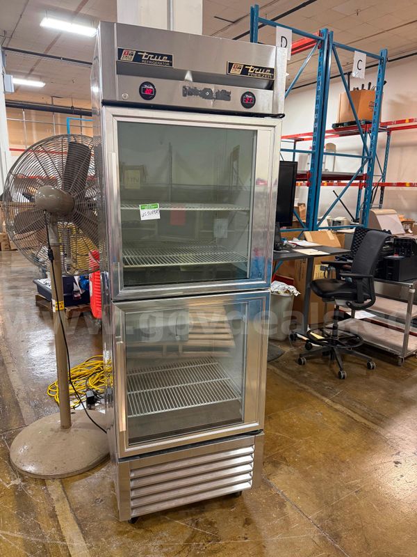 True Reach-In Glass Swing Door Dual Temperature Refrigerator/Freezer with Hydrocarbon Refrigerant Framed Glass Door