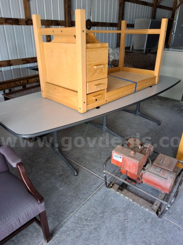 Mixed Lot of Office Furniture - Conference Table and Wood Desk