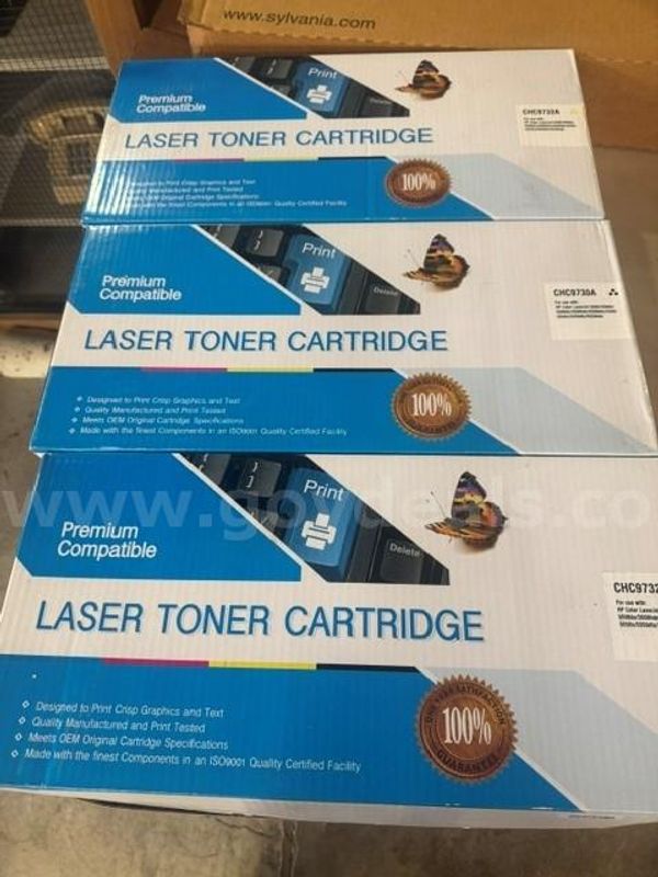 3 Laser Toner Cartridges (Yellow And Black)