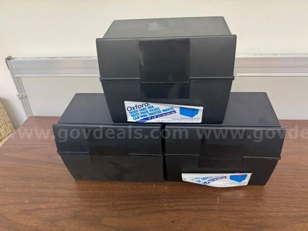 3 - OXFORD INDEX CARD BOXES