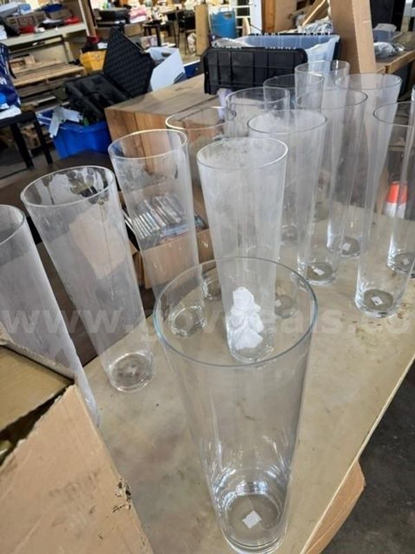 APPROX 15 TALL GLASS VASES (APPROX 24' TALL)