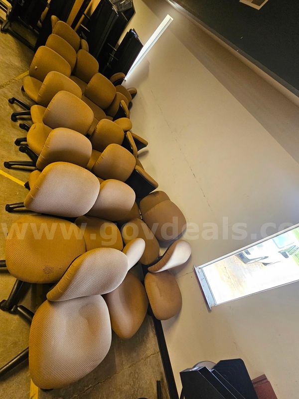 Approx. 28 Tan Rolling Office Chairs