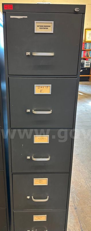 5-Drawer Navy Blue Filing Cabinet