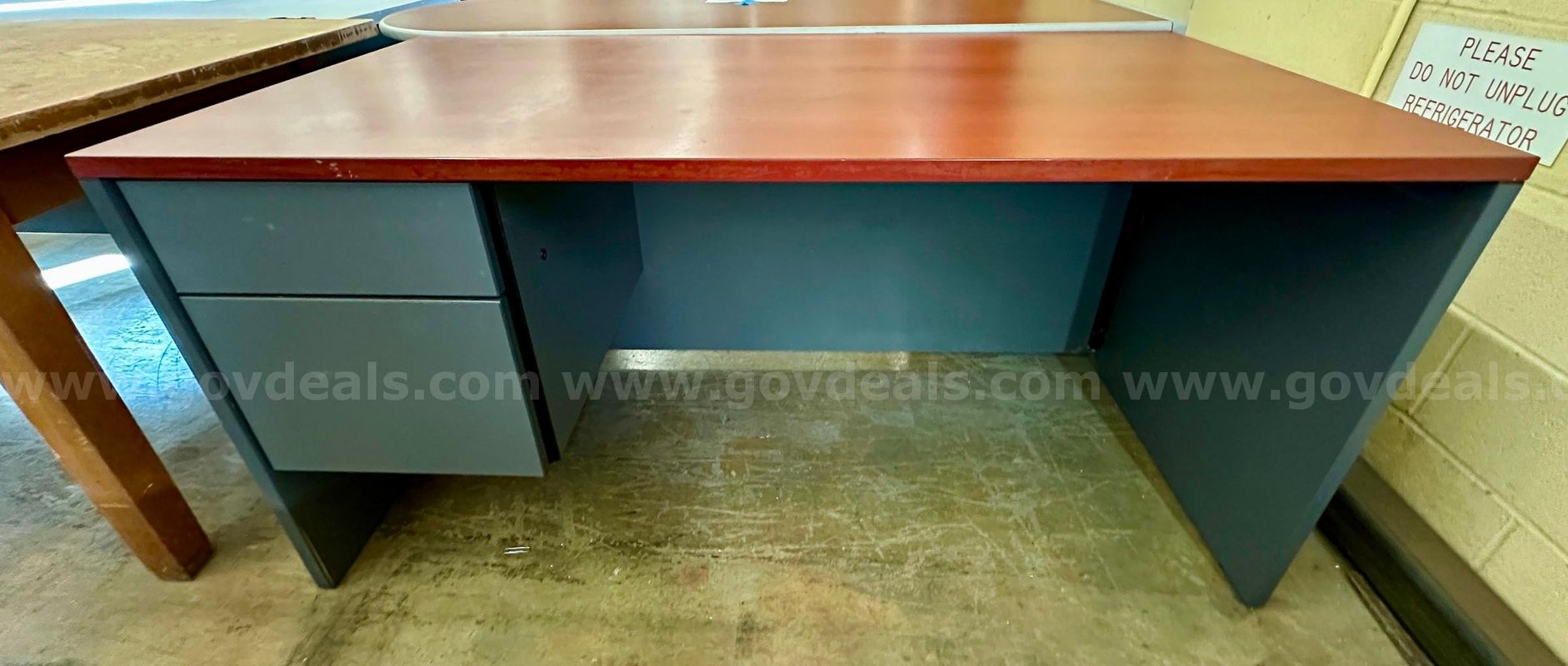 Brown Wooden / Black Metal Desk