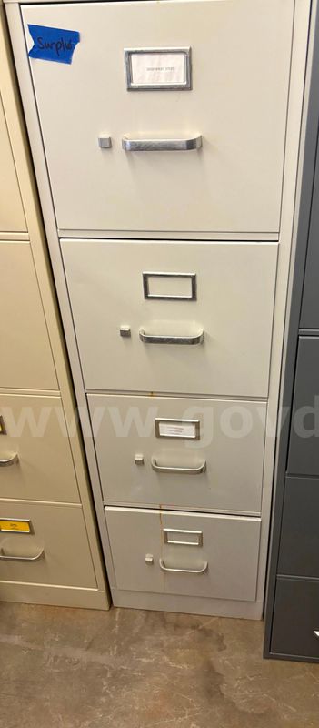 Hon Gray Four Drawer Metal Filing Cabinet