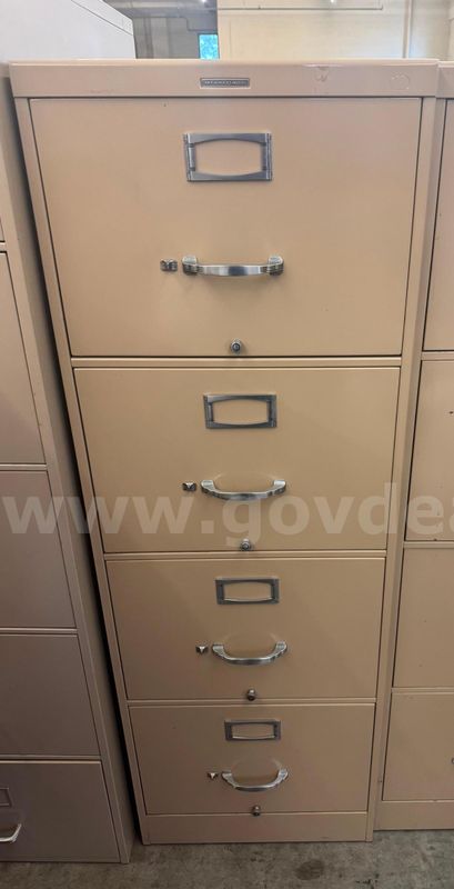 4-Door Light Brown Filing Cabinet
