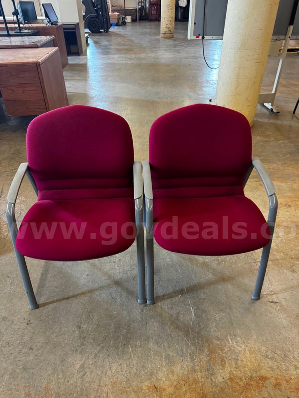 A Lot of 2 Maroon Chairs