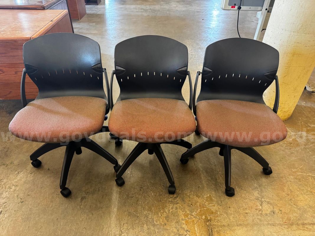 A Lot of 3 Black Backed Chairs