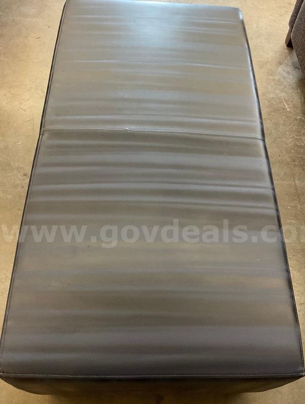 Blue and Black Striped Ottoman