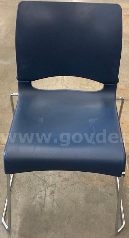 Lot of 3 Blue Plastic Chairs