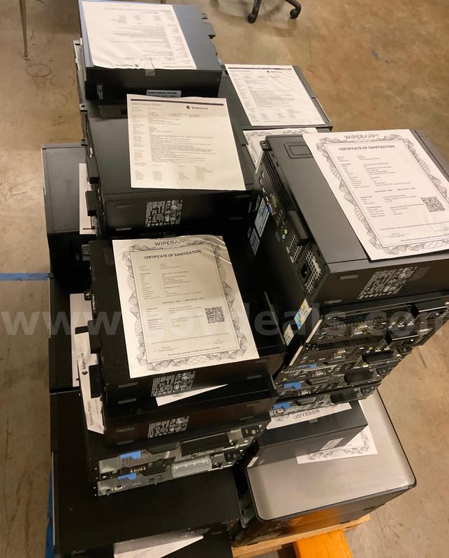 Lot of 42 Dell and HP Desktops and Power Cords