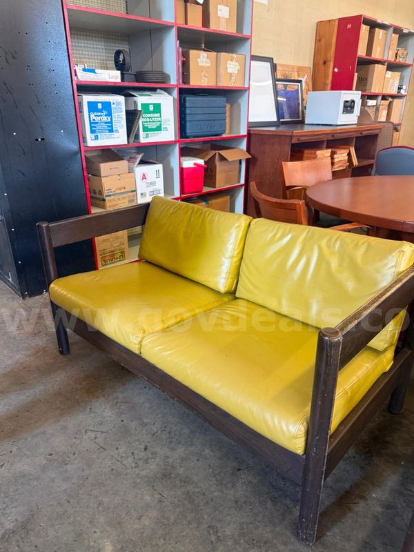 Green Vinyl Couch and Chair