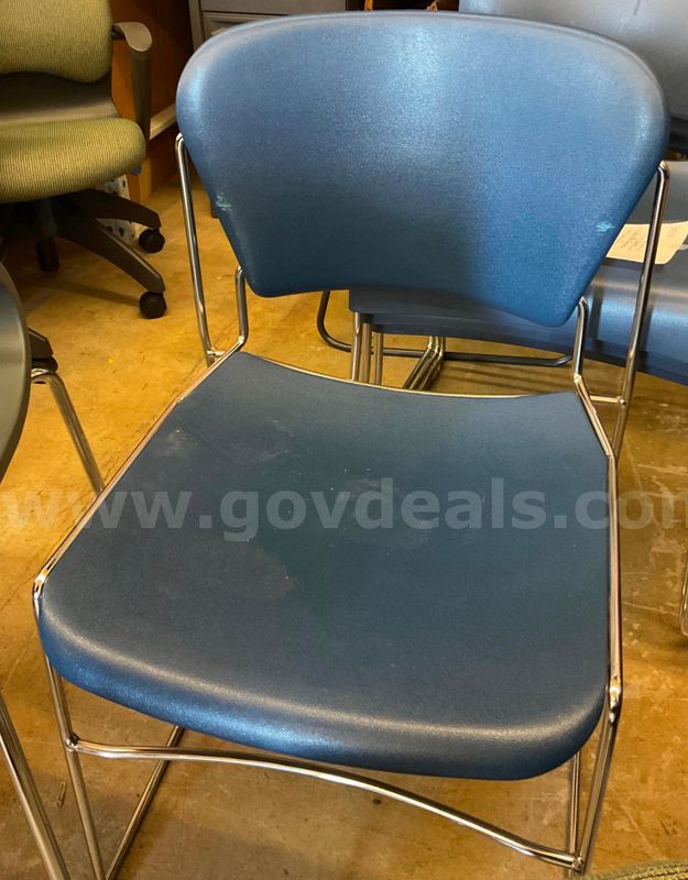 Blue plastic chair