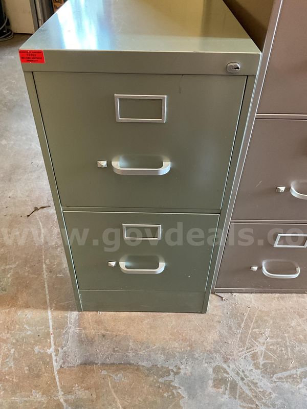 Green 2 drawer filing cabinet