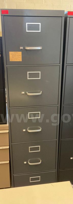 5 drawer dark grey filing cabinet