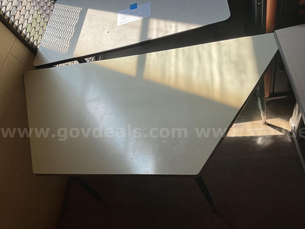 Tan Trapezoid shaped table