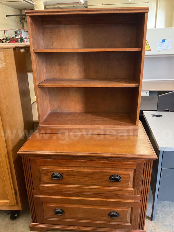 2 drawer dresser with bookshelf