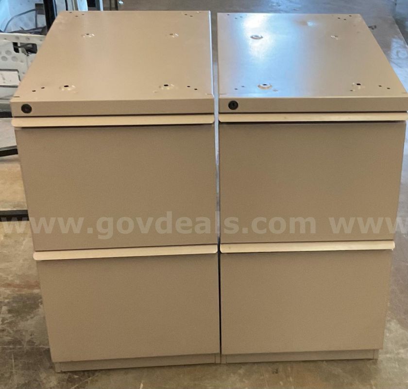 Lot of 2 Tan Filing Cabinets