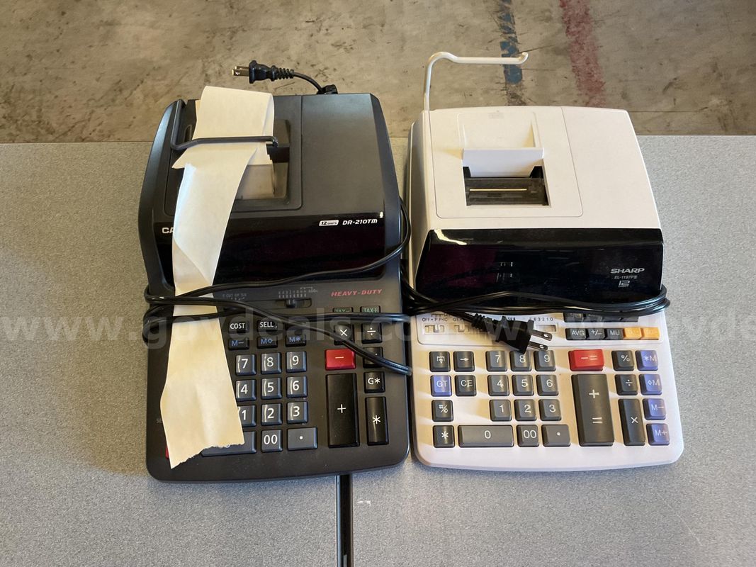 Lot of 2 commercial-grade printing calculators