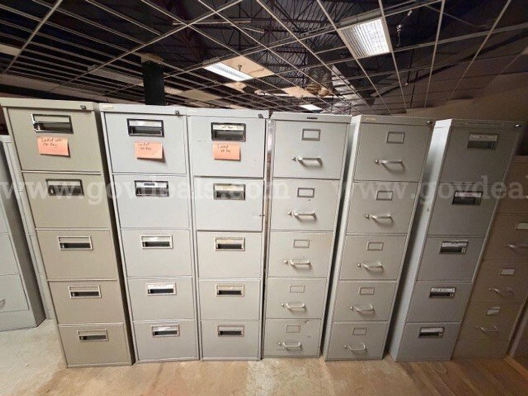 5 Drawer Metal Storage Filing Cabinets (Lot of 6)