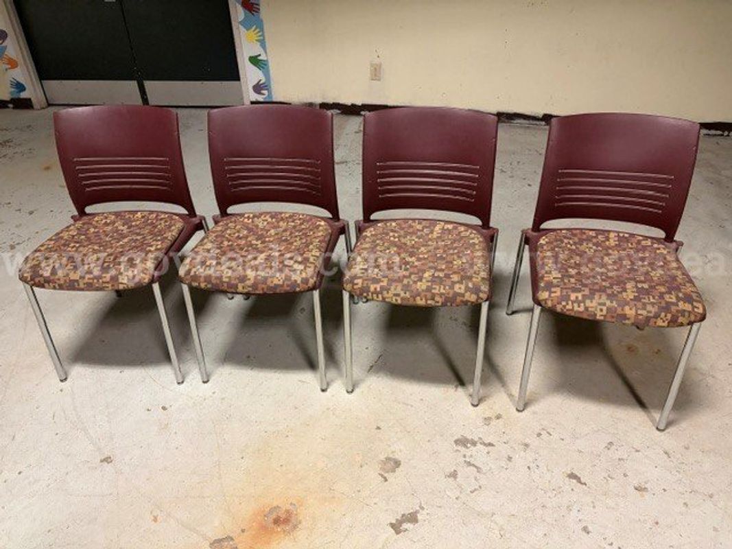 Stackable Upholstered Chairs (Lot of 4)