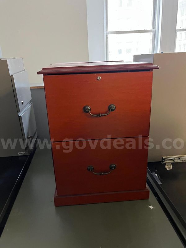 2 Wood file cabinet w/ metal hardware