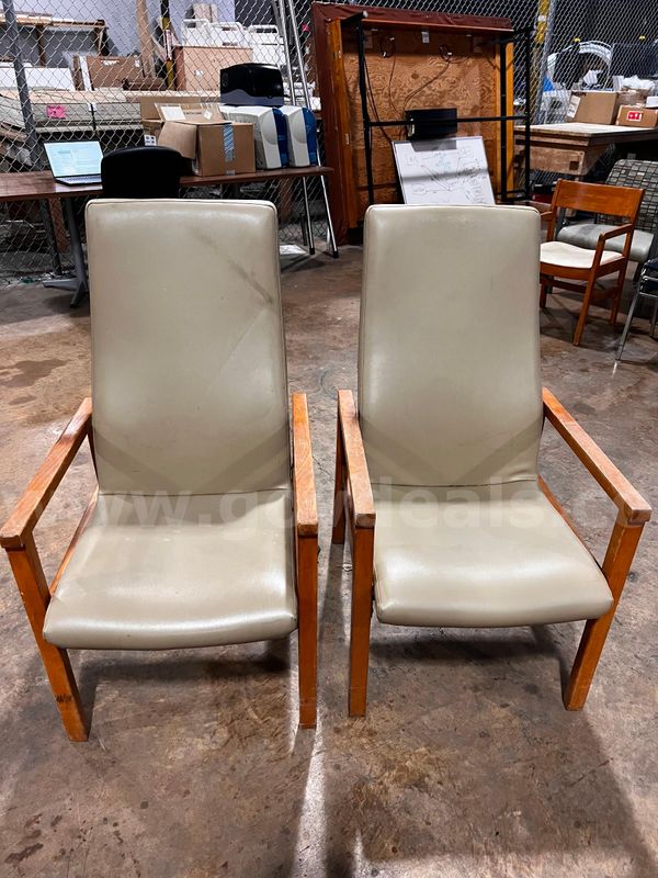 Lot of two tall backed waiting room chairs