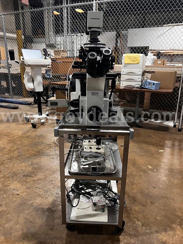 Olympus IX70-S8F Inverted Fluorescence Research Microscope with Narishige Micromanipulators, Sony CCD Camera & etc.