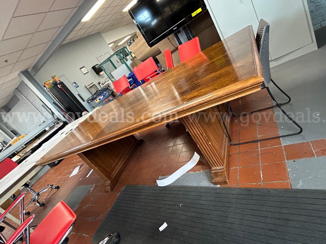 Large wood conference table