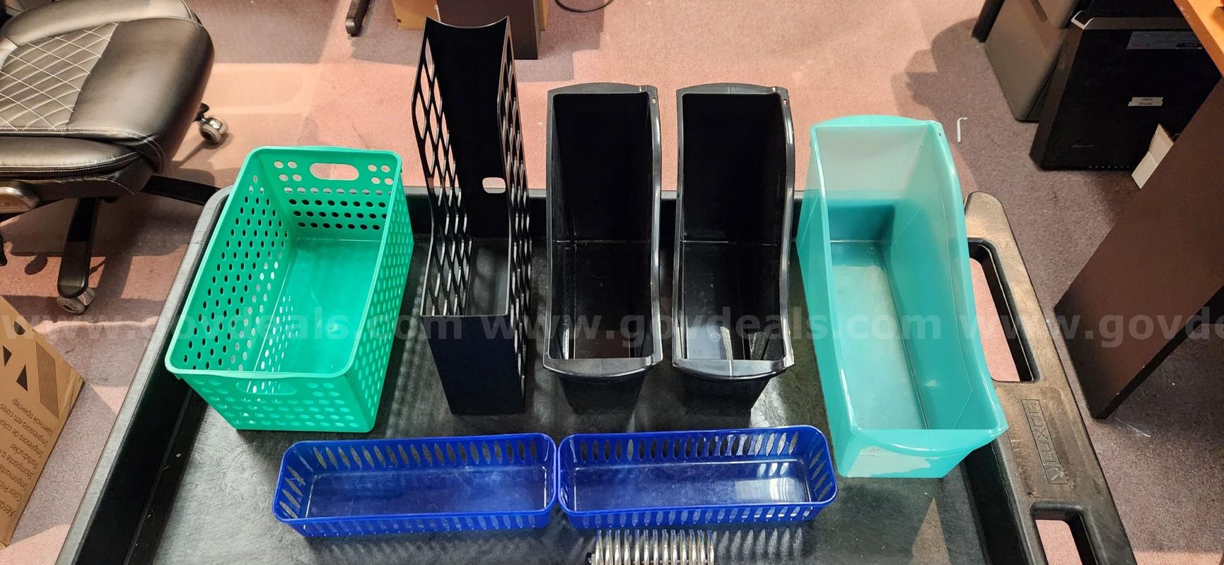 Lot of Plastic Containers and Metal Sorter