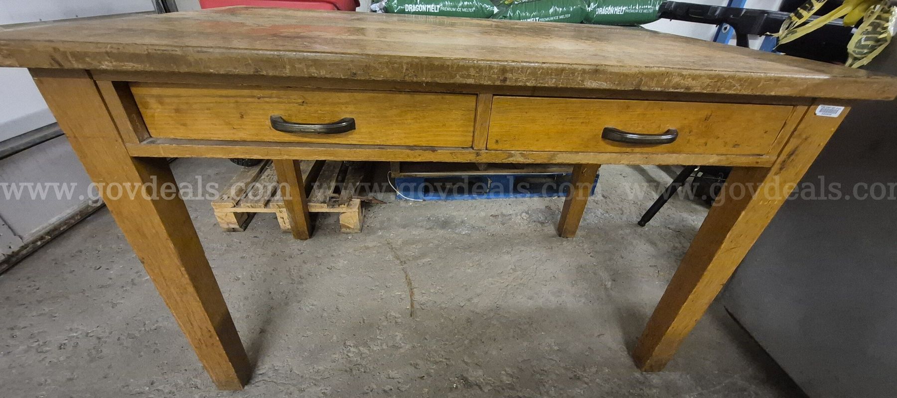 Wooden Table with two Drawers