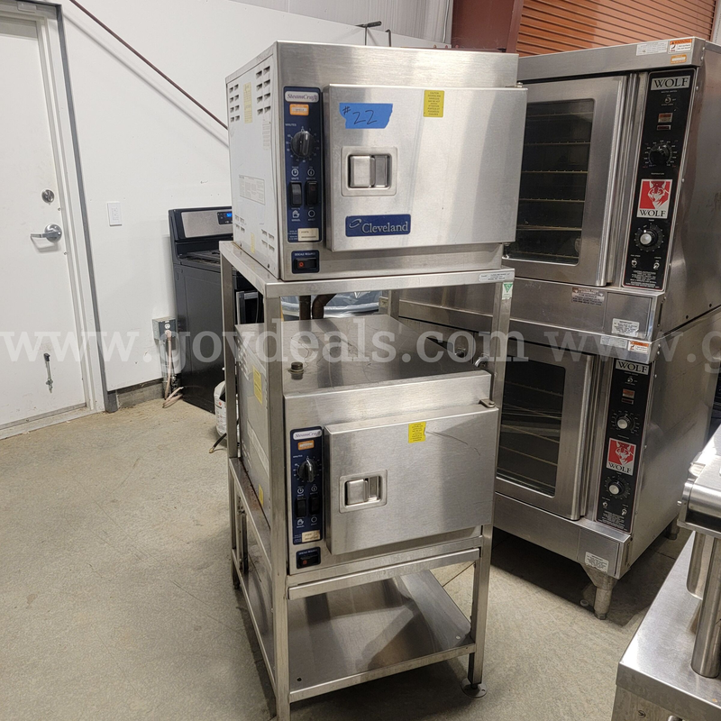 Commercial Kitchen Steamer and mobile Cart