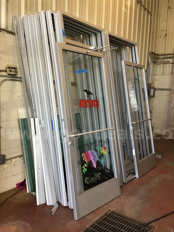 Several glass store fronts
