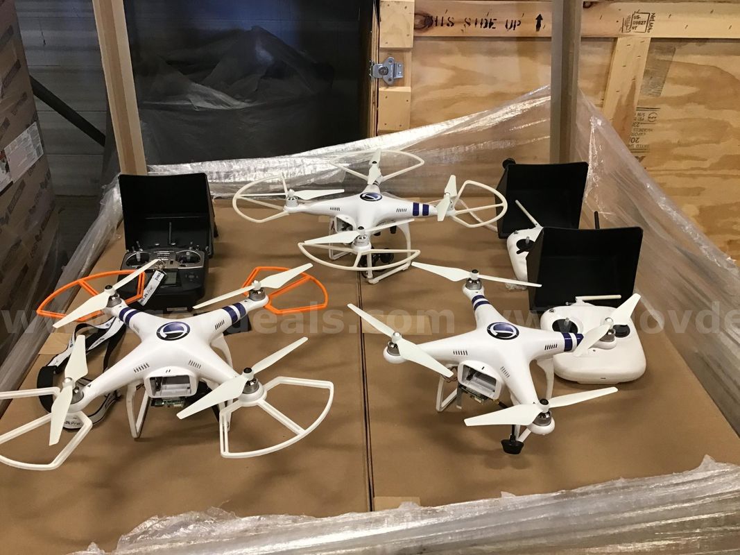 3 Drones with remotes