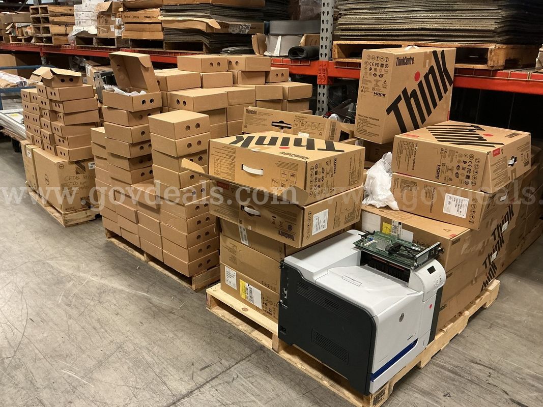 3 pallets of computer stands and brackets