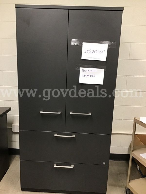 1 grey cabinet