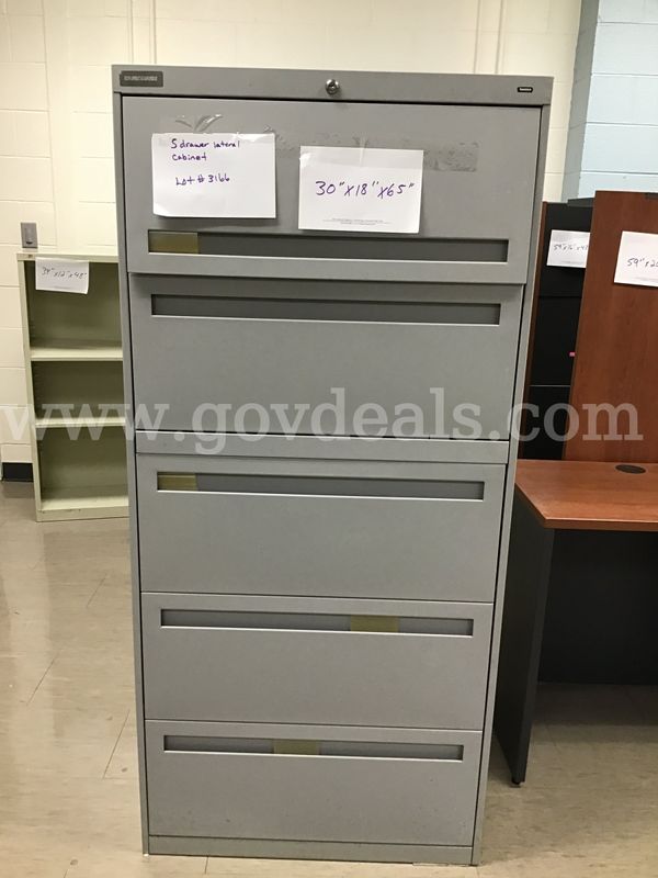 1 five drawer lateral filing cabinet