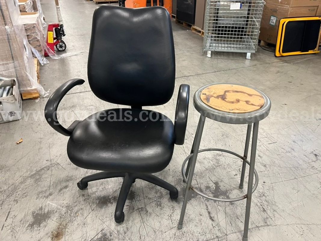 1 chair and 1 stool