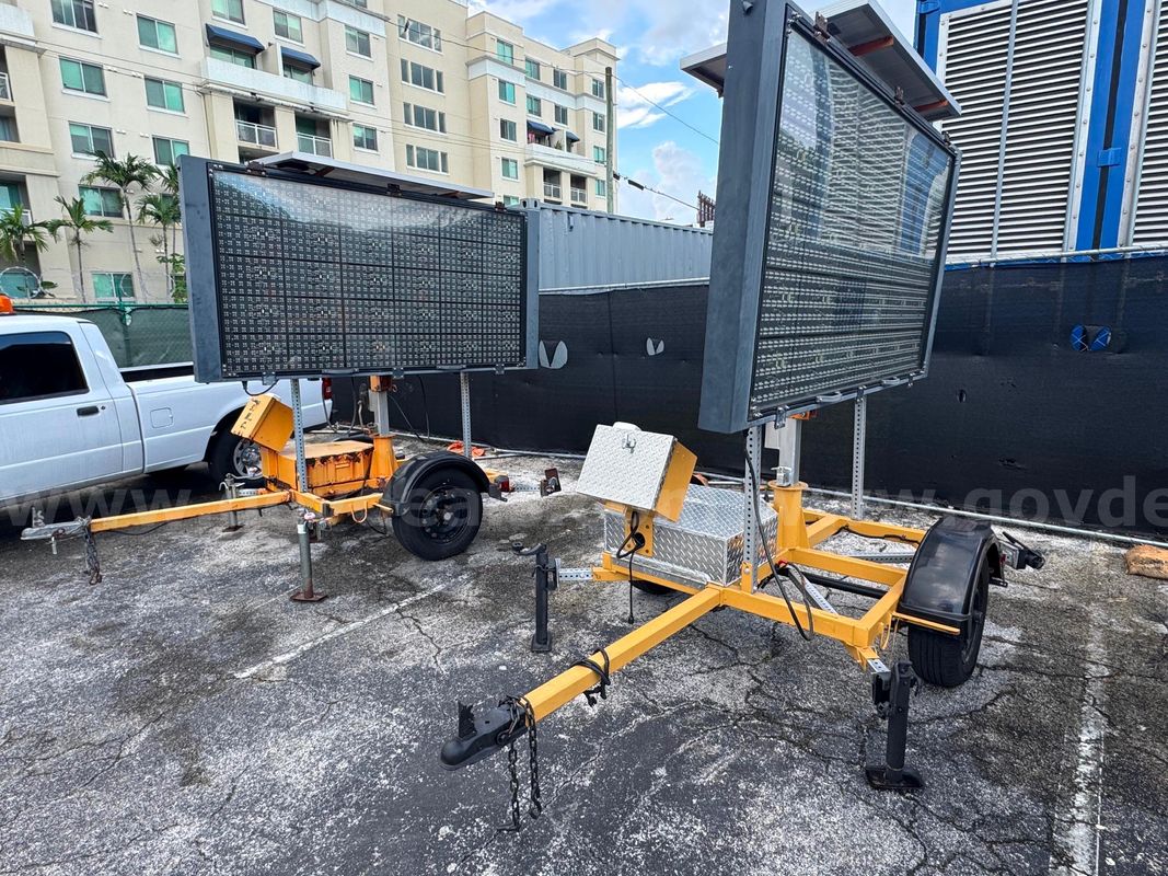 (2) Precision Solar Con Inc. Message Board Trailer
